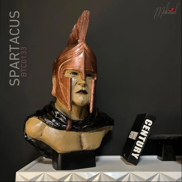 Spartacus (gladyatör büstü, kahraman figürü, lider heykeli, dekoratif savaşçı) Mukemel tasarımları