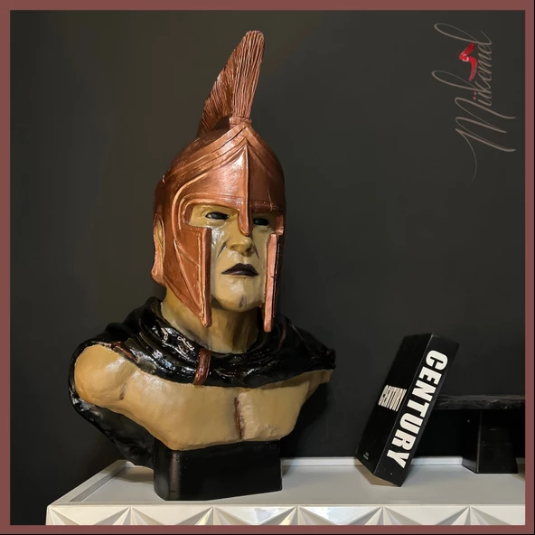 Spartacus (gladyatör büstü, kahraman figürü, lider heykeli, dekoratif savaşçı) Mukemel tasarımları - 6