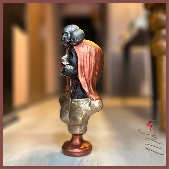 Şeker kafatası Catrina ( büstü heykeli, güçlü kadın figürü, dekoratif sanatlar ) Mukemel tasarımları - Resim 4