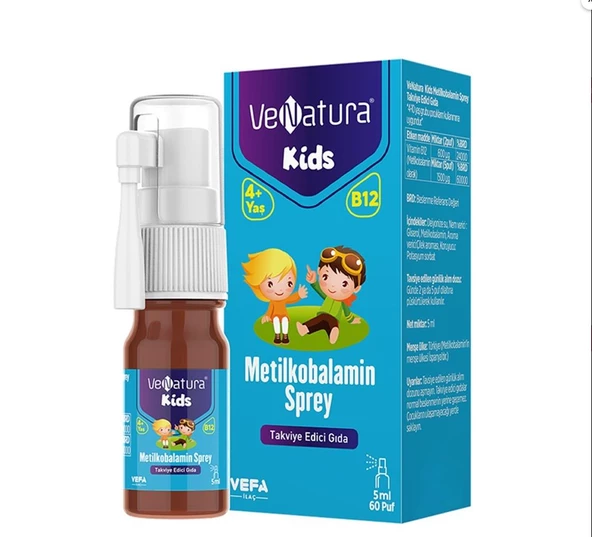 Venatura Kids B12 Metilkobalamin 5 ml 60 Puf Sprey