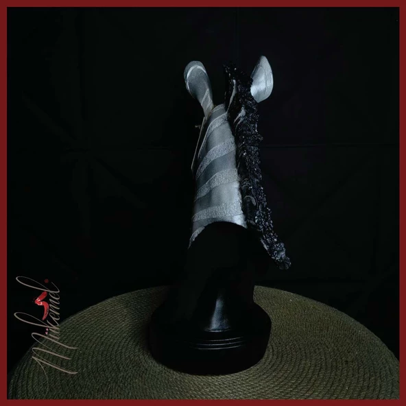 Köpüklü zebra (zebra heykeli, vahşi yaratık, simli desen, dekorasyon heykeli) Mukemel tasarımları - 6