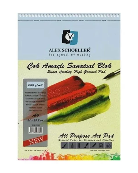 Alex Schoeller Çok Amaçlı Sanatsal Blok 200gr A4