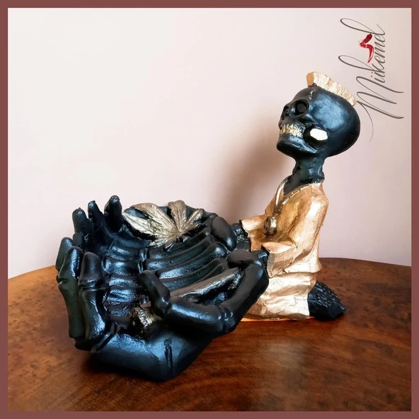 Yüksek ( iskelet heykel, el figürü, el yapımı tabak, dekoratif küllük ) Mukemel tasarımları - 5