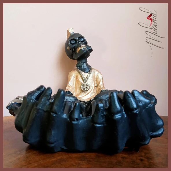 Yüksek ( iskelet heykel, el figürü, el yapımı tabak, dekoratif küllük ) Mukemel tasarımları - 3