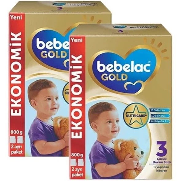 Bebelac Gold 3 Devam Sütü 800 gr 2 Adet