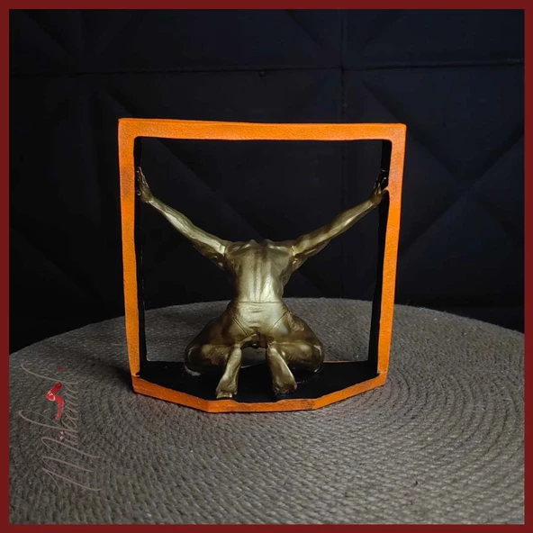 Düşünce tuzağı (sanatsal temsil, aşırı düşünen heykel, mücadele figürü) Mukemel tasarımları - Resim 6