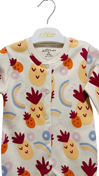 uğurböceğiçocuk Aziz Bebe 6920 Ananas Baskılı Bebek Tulum - 9