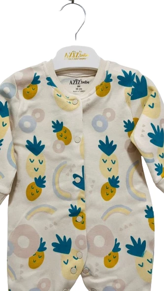 uğurböceğiçocuk Aziz Bebe 6920 Ananas Baskılı Bebek Tulum - 2