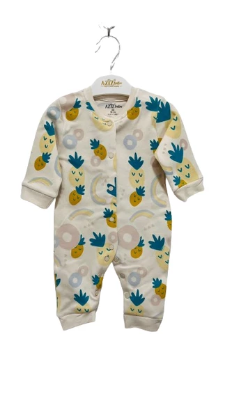 uğurböceğiçocuk Aziz Bebe 6920 Ananas Baskılı Bebek Tulum - 4