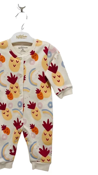 uğurböceğiçocuk Aziz Bebe 6920 Ananas Baskılı Bebek Tulum - 10