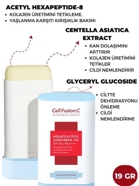 Cell Fusion C Aquatıca Nemlendirici Yüksek Koruyucu Stick Güneş Kremi 19 gr - 2