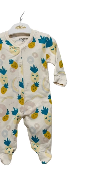 uğurböceğiçocuk Aziz Bebe 6921 Ananas Baskılı Patikli Tulum 6921 - 7