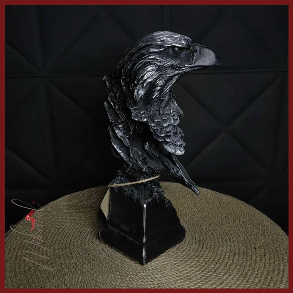 Gökyüzünde süzülen (kartal büstü, gök yaratığı, tüy işi, el yapımı) Mukemel tasarımları - Resim 3