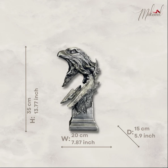 Gökyüzünde süzülen (kartal büstü, gök yaratığı, tüy işi, el yapımı) Mukemel tasarımları - Resim 2