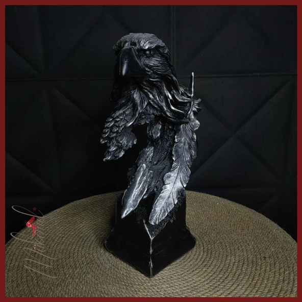 Gökyüzünde süzülen (kartal büstü, gök yaratığı, tüy işi, el yapımı) Mukemel tasarımları - Resim 5