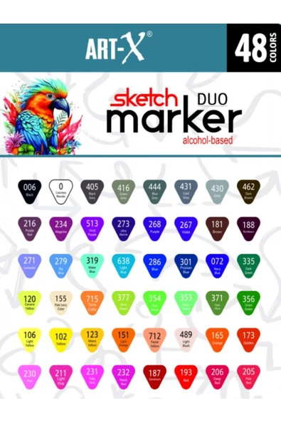 ART-X Sketch Marker Çift Taraflı Kalem Seti 48'Lİ - 4