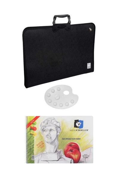 Abka Art College 37x54 Cm Siyah Proje Resim Çantası Alex Schoeller Resim Defteri 25x35 120 Gr 15 Yp ürün görseli 1