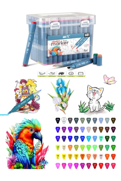 ART-X Sketch Marker Çift Taraflı Kalem Seti 60'LI