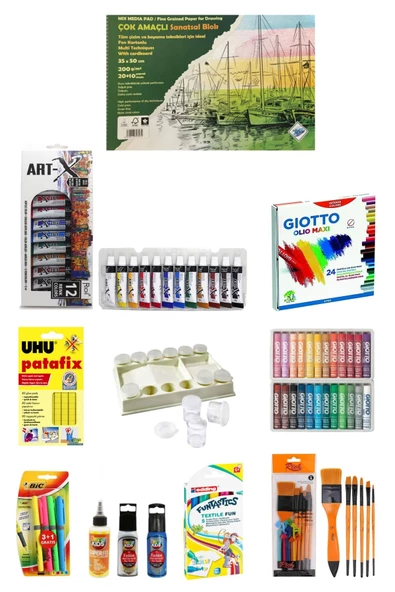 Art Liva-olio Maxi 24'lü Pastel-art-x 12 Ml 12'li Renk Tüp Akrilik-uhu-funtastıcs-11 Parça Okul Seti ürün görseli 1