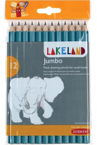 Lakeland Jumbo 12'li Kurşun Kalem Seti (12 Easy Grip Graphite Pencils)