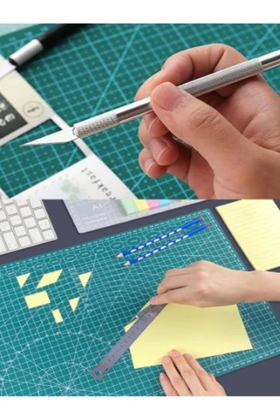 7 Parça Hobi Kretuar A4 Kesim Matı Set - Resim 2