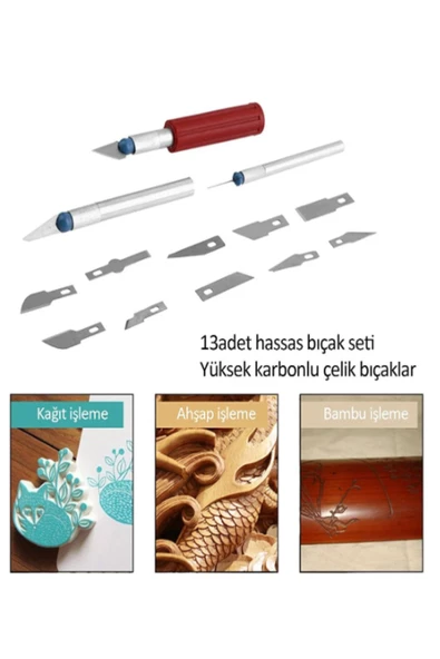 Sakata Hobi Bıçak Seti Hassas 13 Parça - 3