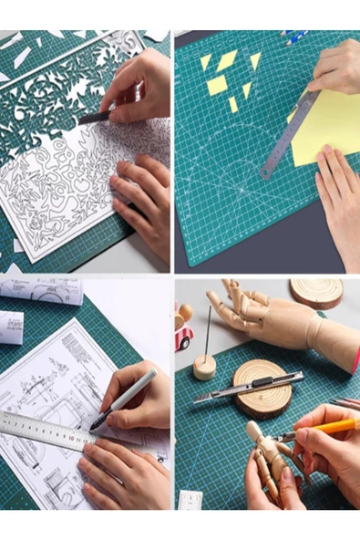 7 Parça Hobi Kretuar A4 Kesim Matı Set - Resim 3