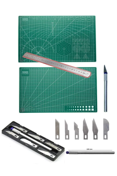 7 Parça Hobi Kretuar A4 Kesim Matı Set