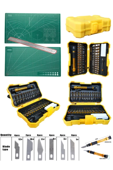 29 Parça Çok Fonksiyonlu Hobi Kretuar Seti A3 Kesim Matı ürün görseli 1