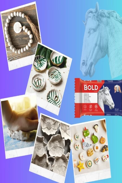 Smarta Bold Seramik Hamuru 500 gr. Taş Gri  Antrasit  Ebeşuar Kesme Teli Set - Resim 3