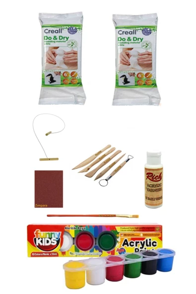 Regular 2x500 gr  15 ml  Akrilik 6lı Vernik Zımpara Hamur Kesme Teli Set ürün görseli 1