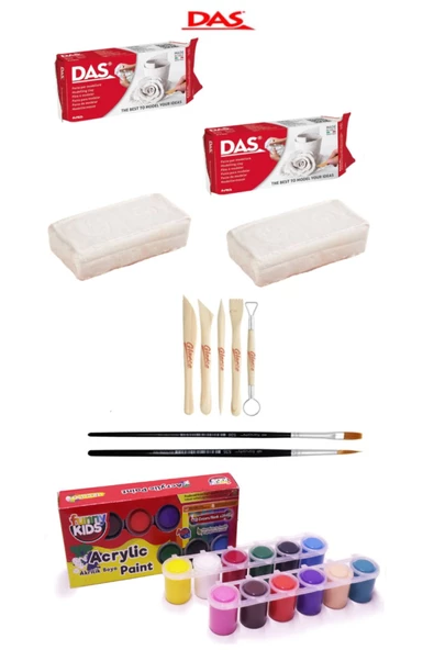 Das Beyaz Seramik Kili 2x500gr Rich Funny Kids 25 Ml Akrilik 12 Li Set