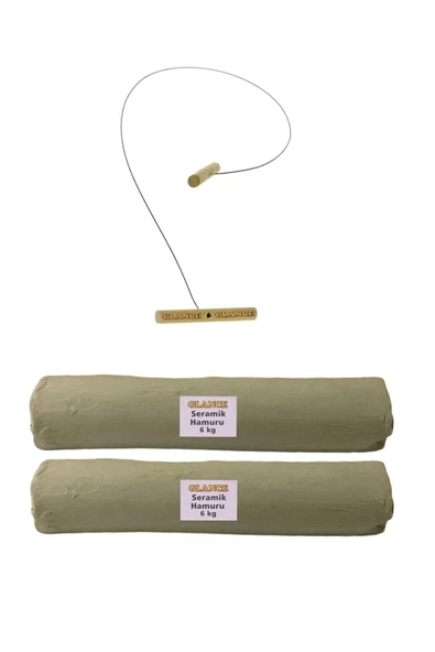Beyaz Seramik Hamuru 6 Kg X2'li Kil Kesme Teli - 1