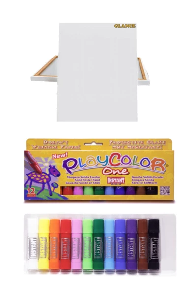25x35 Tuval Instant Playcolor One Instant Jel Guaj Boya Stick Basic 12'li Set ürün görseli 1