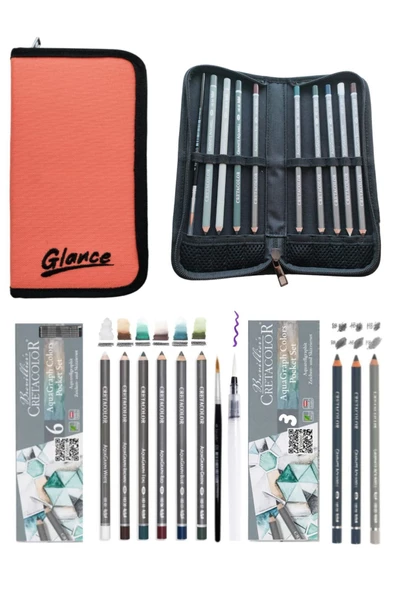 Taşıma Çantası  Cretacolor 6'+3  Aquarell Sulandırılabilir Dereceli Kalem Set