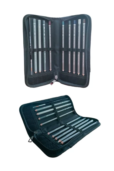 Canson A5 200 gr 20 Sayfa Taşıma Çantası Cretacolor 6'+3  Aquarell Sulandırılabilir Dereceli Kalem - Resim 2