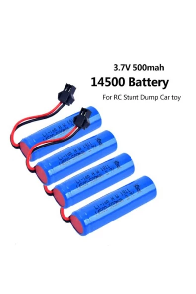 3.7v 14500 lion 4 adet Oyuncak Pili Siyah Soketli ve USB Şarj Cihazı - Resim 2