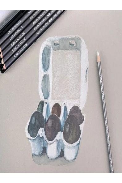 Canson A5 200 gr 20 Sayfa Taşıma Çantası Cretacolor 6'+3  Aquarell Sulandırılabilir Dereceli Kalem - Resim 3