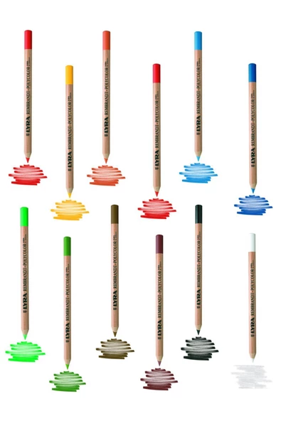 Dereceli Kurşun Kalem Seti 25x35  Duralit Masaüstü Drawing Şövale Set  Polycolor 12'li Set - 2