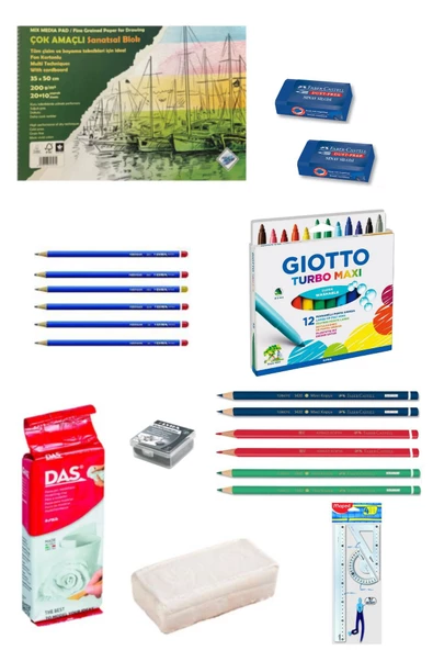 Art Liva Resim Defteri Fon Kartonlu 35x50 200 Gr.20+10 Yp 19 Parça Set ürün görseli 1