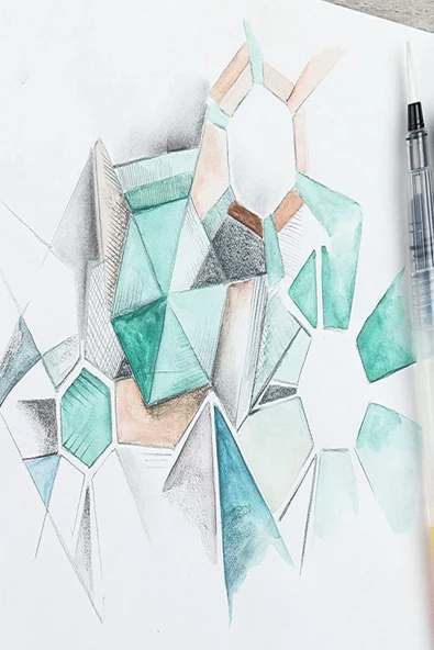 Cretacolor 6'lı Aquarell Sulandırılabilir Fırçalı Karakalem Eskiz Çizim Kalemi Seti - Resim 3