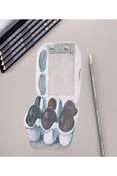 Canson Montval 18x25cm300gr 12 Cretacolor6'lı Aquarell Sulandırılabilir Fırçalı Rulo Kalemlik Seti - Resim 2