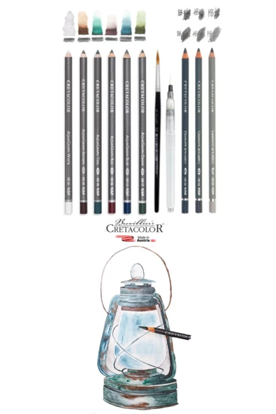 Cretacolor 6'lı Aquarell Sulandırılabilir Fırçalı Karakalem Eskiz Dereceli Çizim Kalemi Seti ürün görseli 1