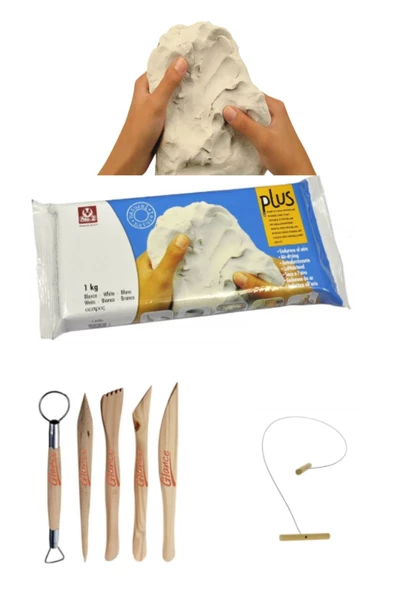 Sio Plus Beyaz Seramik Kili 1 Kg Ebeşuar Kesme Teli Set
