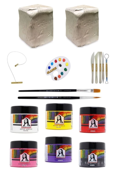 Seramik Hamuru 3x2 Kg Südor Mona Lisa Artist 125 Ml Akrilik Boya 6'lı Set ürün görseli 1