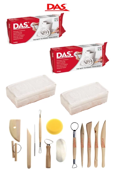 Das Beyaz Seramik Kili 2x500gr 13'lü Şekillendirme Seti ürün görseli 1