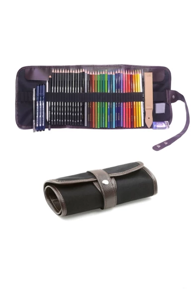 Cretacolor Dereceli Kalem Studioline Derwent Lakeland Watercolour Rulo Çanta Set ürün görseli 1