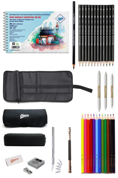 Art Liva Sanatsal Resimdefteri 250 Gra5 Faberboyakalem Cretacolor Dereceli Kalemstudioline Eskiz Set ürün görseli 1