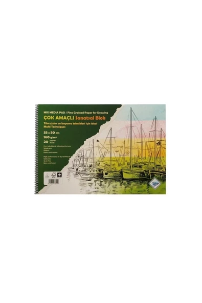 Liva Sanatsal Resim Defteri Multi Teknik 20 Sayfa 35x50 160gr