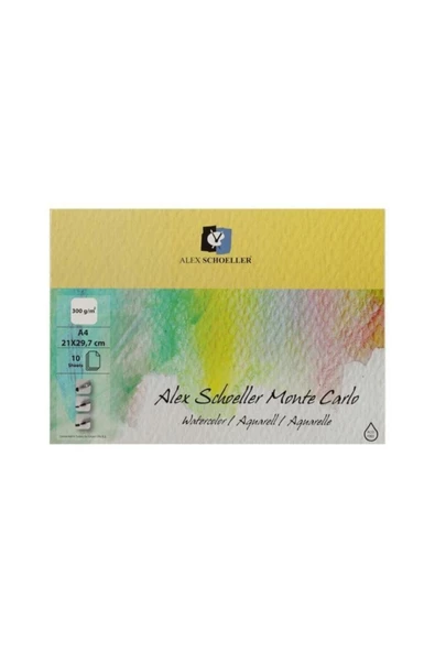 A4-300 gr Monte Carlo Watercolor Aqurell Suluboya Defteri 10 Yp. - 1